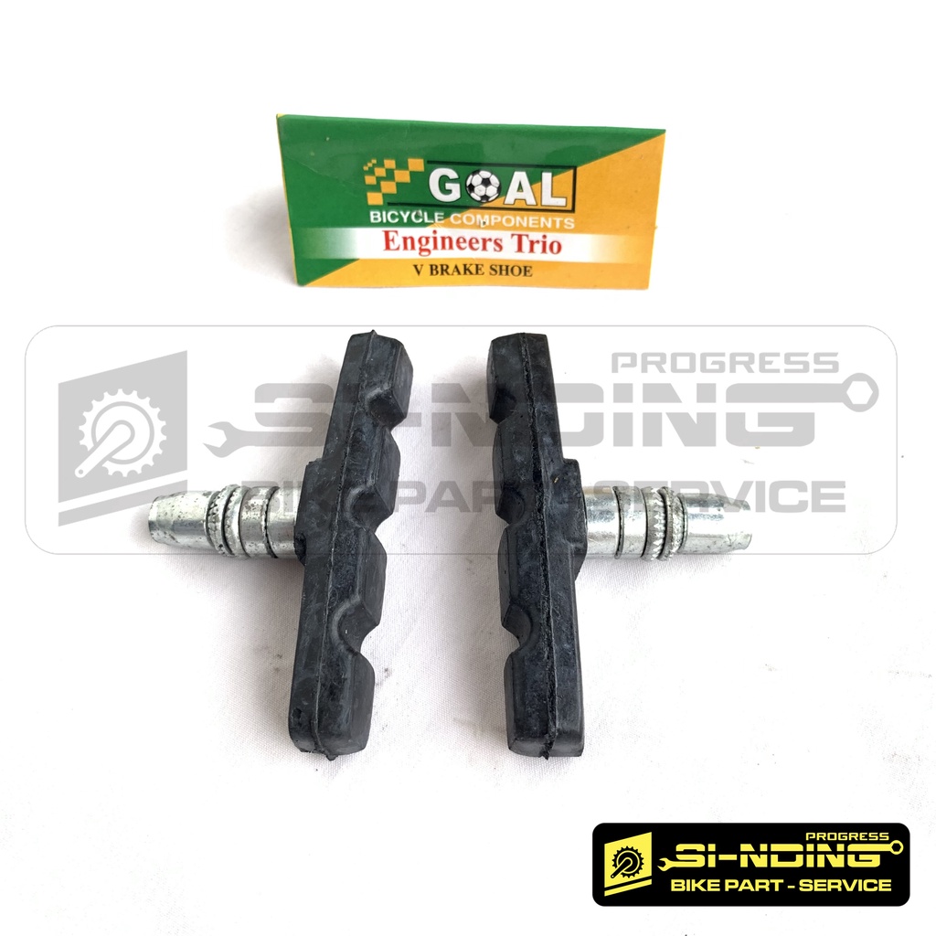Sepasang 2pc Brake Shoe Kampas Rem GOAL Sepeda V Brake Kanvas Sepeda MTB Seli