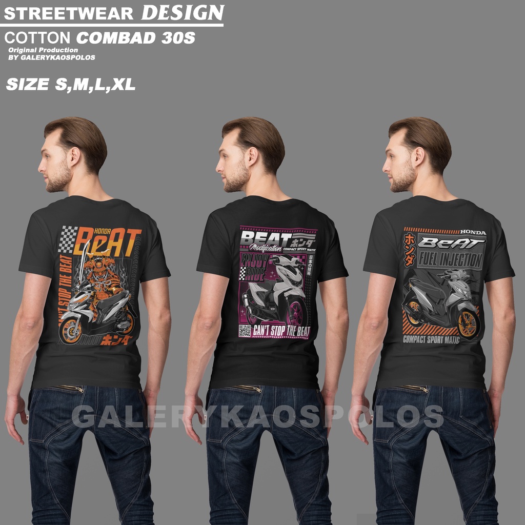 KAOS MOTOR BEAT NEW SUNMORI BAJU DESIGN STREETWEAR SABLON DTF PLASTISOL BAHAN COTTON