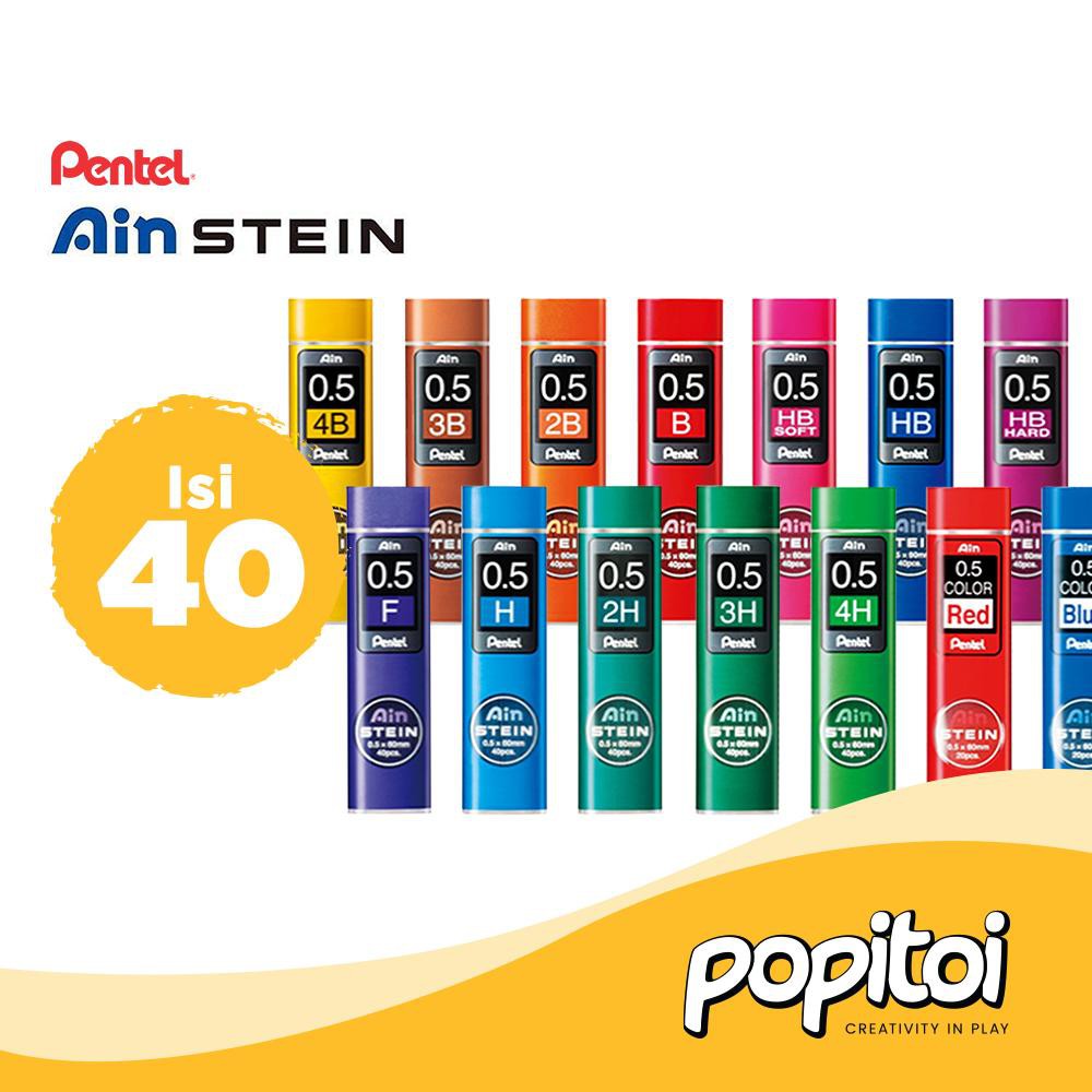 

Pentel Ain Stein Mechanical Pencil Lead Refill 0.5 mm (isi 40) isi pensil cetek