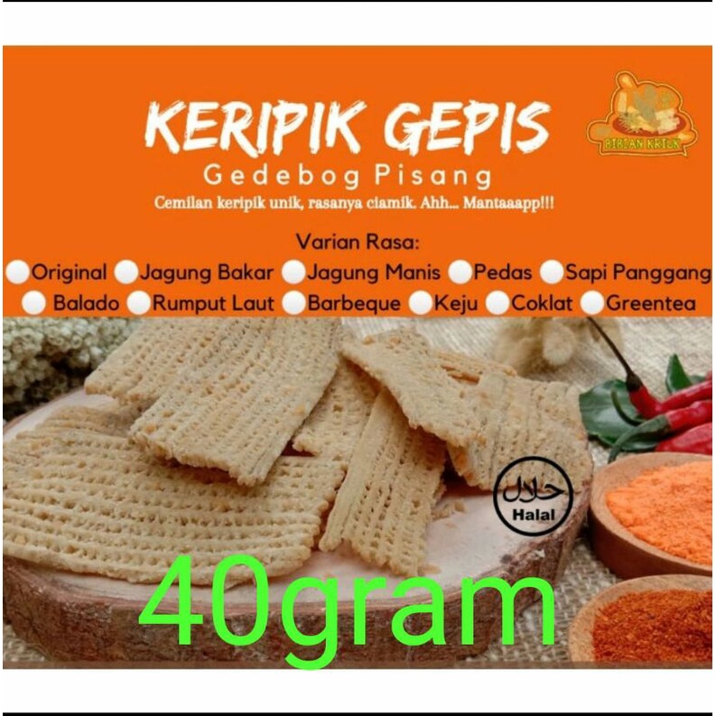 

KERIPIK GEDEBOG PISANG keripik pelepah pisang 40gr GURIH