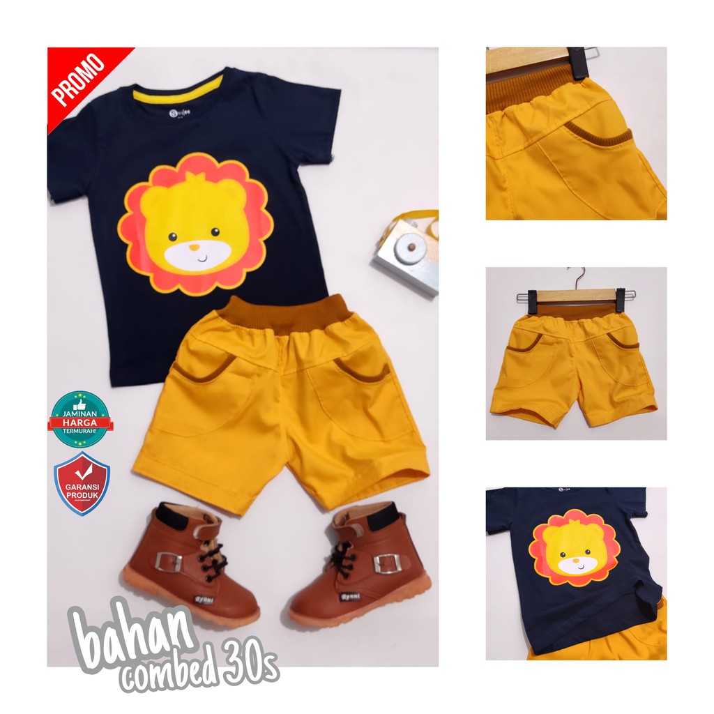 Baju Kaos Kekinian Anak Setelan Bahan Katun Motif Kartun Lucu Umur 1-5 Tahun Balita Laki Laki Peremu