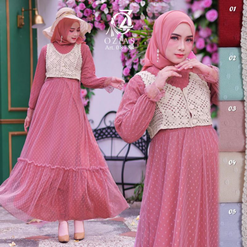 OZIAS_ Tile dot mix vest rajut