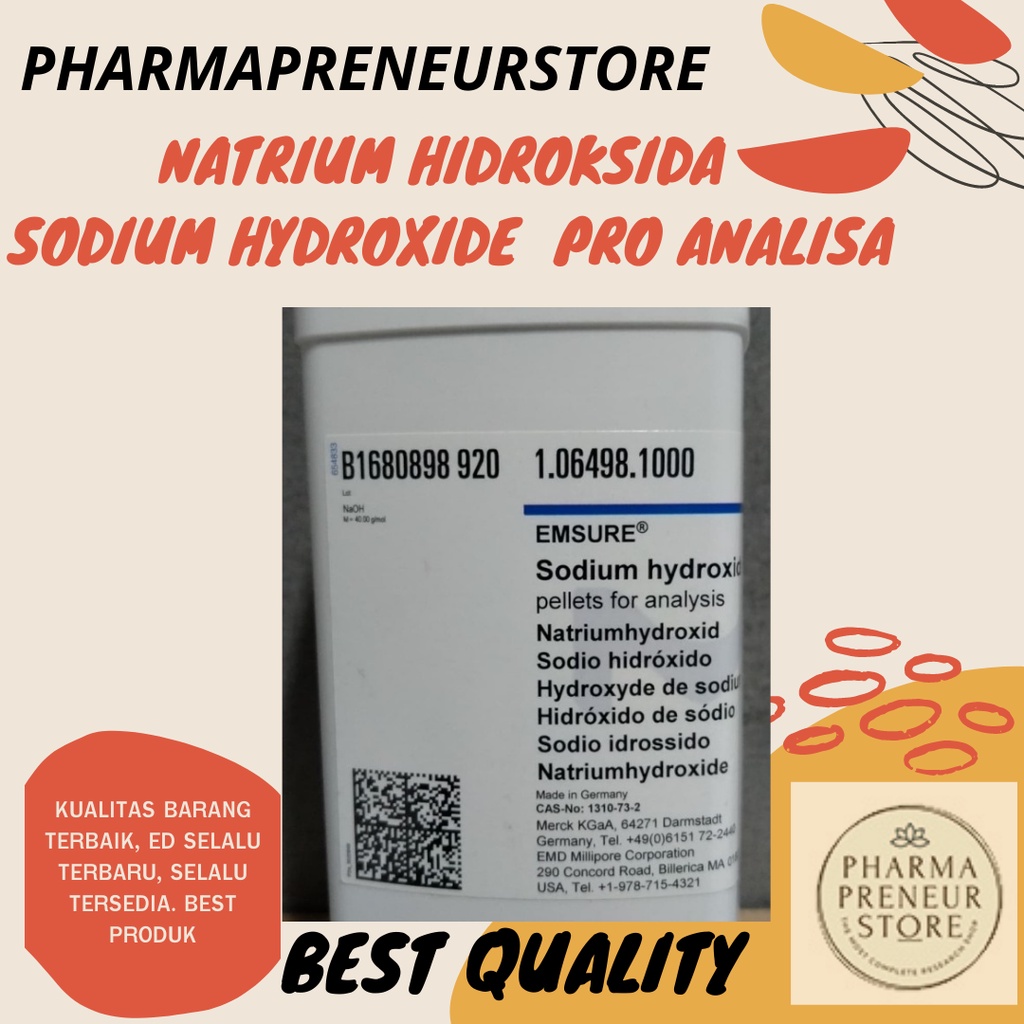 SODIUM HYDROXIDE / NATRIUM HIDROKSIDA PRO ANALISA 50 GRAM MERCK BEST QUALITY