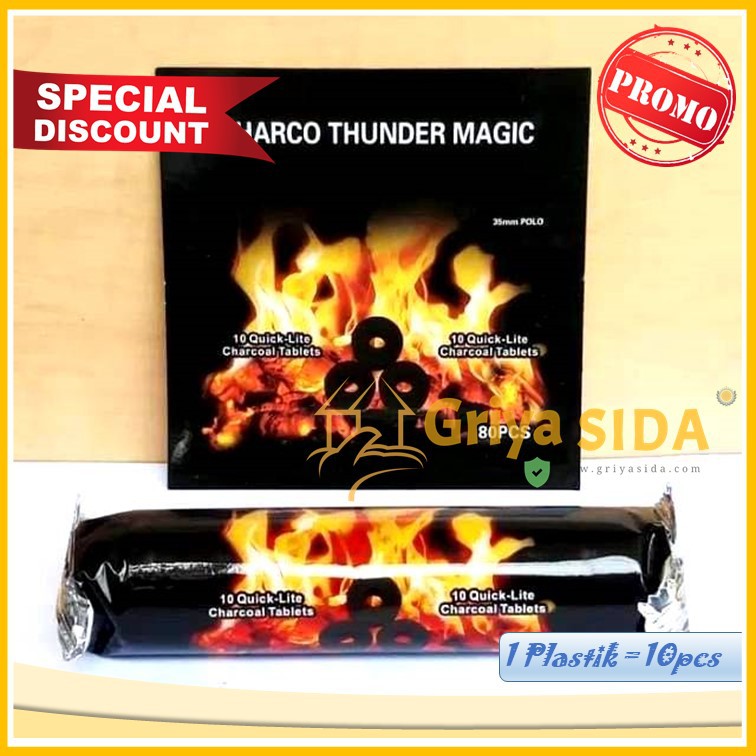 Arang Magic Langsung nyala Charco Thunder arang BOKHOUR DUPA Bukhur Gaharu SHISA