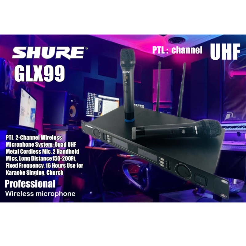 mic wireless Performance Shure Glx99 Ptl multi channel live pp UHF