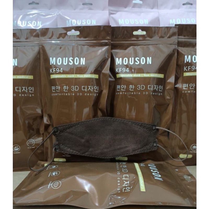 MASKER KF94 MOUSON WARNA COFFEE 4PLY