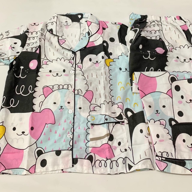 Piyama POPPY BIRU bisa couple mom kids and family