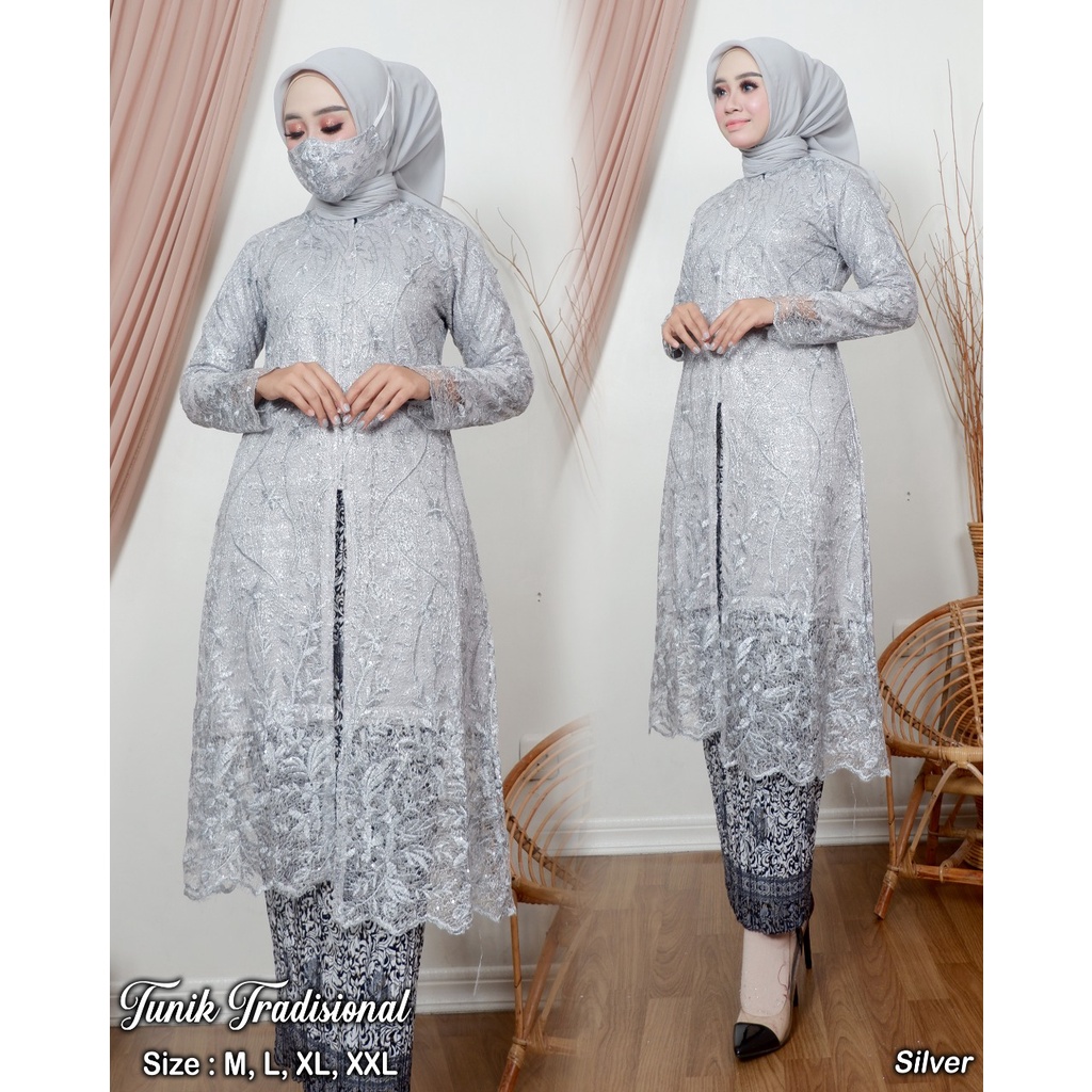 Permata Olshop / Kebaya Tunik Tradisional AD / Tunik Kebaya / Baju Lamaran Modern / Kebaya Busui