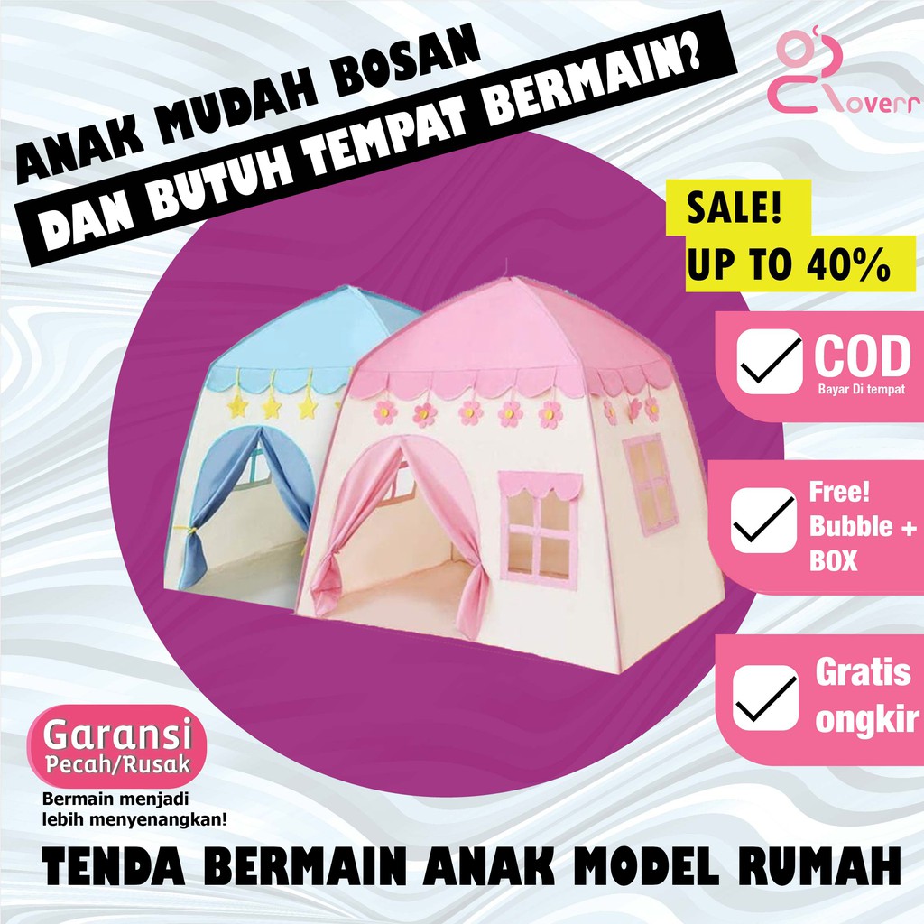 Tenda Castil Mainan Rumah Rumahan Anak Bermain Perempuan Laki Laki Murah Jumbo Besar Lipat Indoor T2