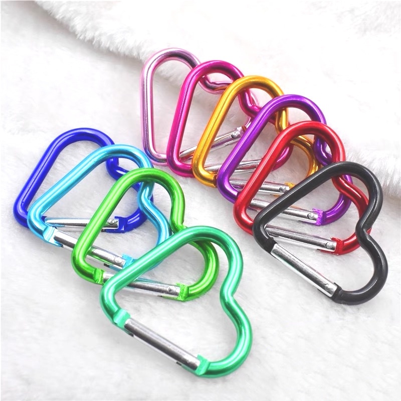 1 Pc Carabiner Bentuk Hati Bahan Aluminum Alloy Multifungsi Untuk Climbing