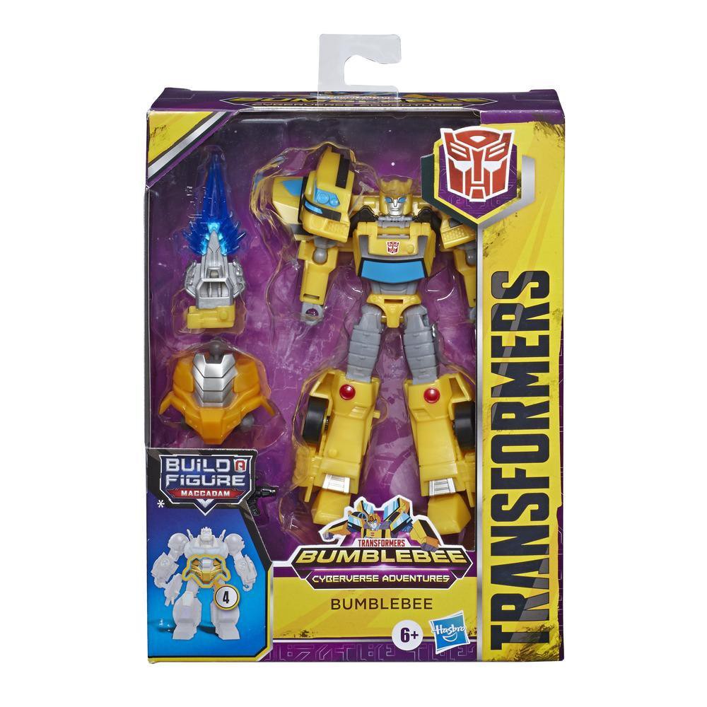TRANSFORMERS Cyberverse Deluxe Class Bumblebee Figure with BAF Maccadam