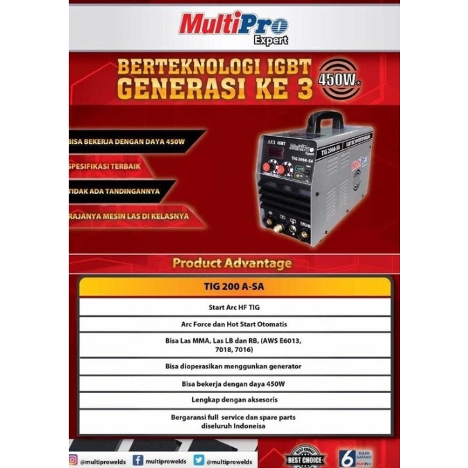 Mesin Las Argon Tig 200 Sa Multipro Las Argon 450 Watt Travo Las Argon