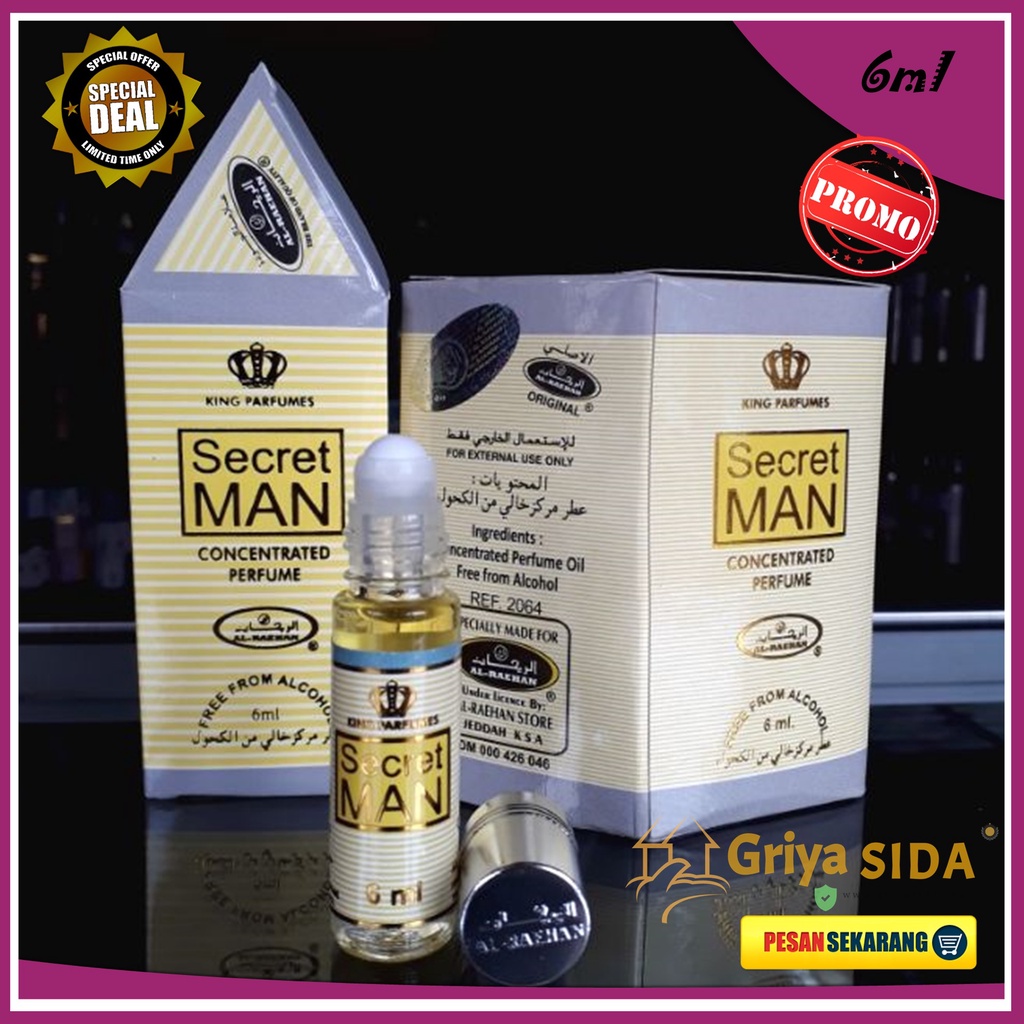 Parfum Secret man 6ml alraehan minyak wangi aroma al raehan mirip al rehab parfum Harga grosir PROMO!!