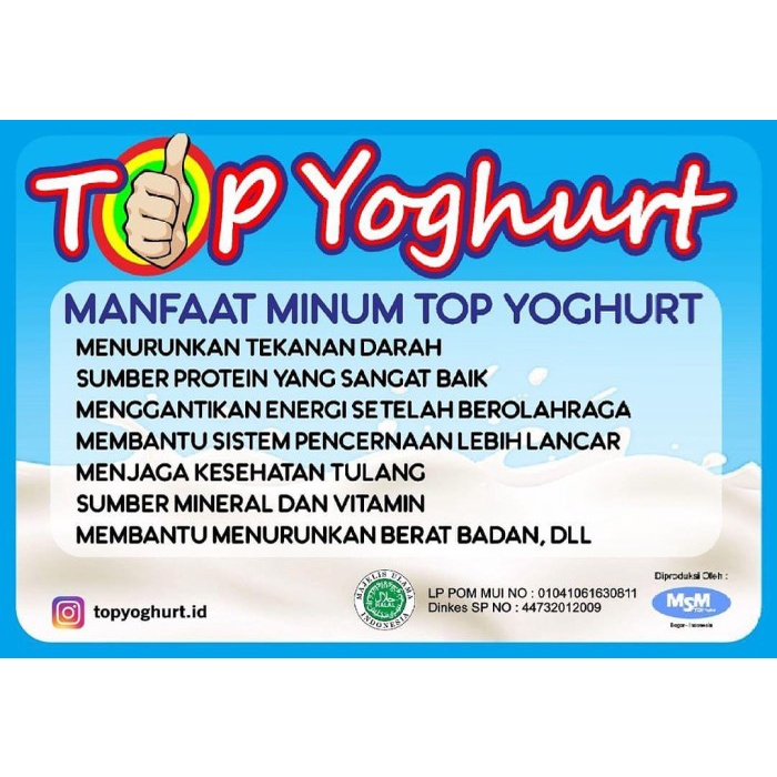 RESELLER GOLD - TOP Yoghurt Stik Es Yogurt Mambo Paket 50 Pack - Frozen Food Susu Murni