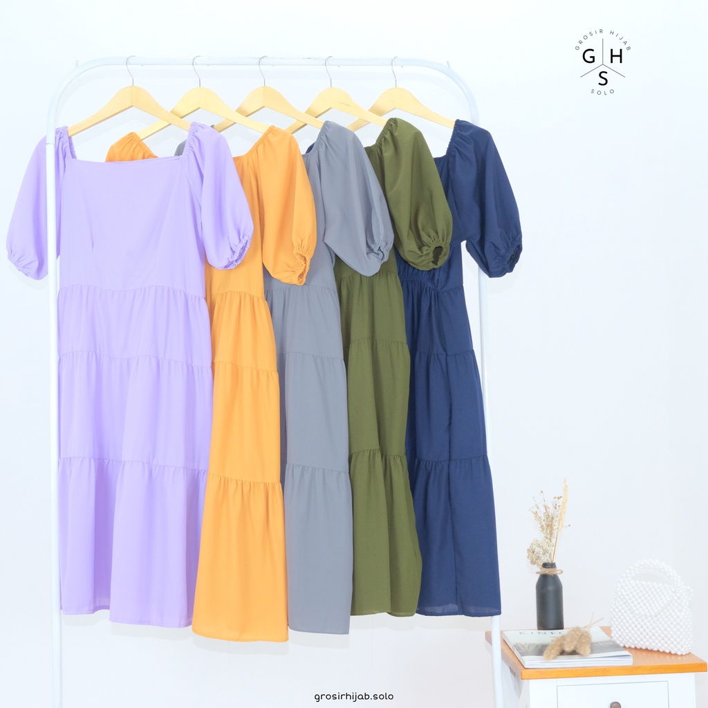 (DBY) TUNIK ARSYANI RUFFLE MIDI DRESS