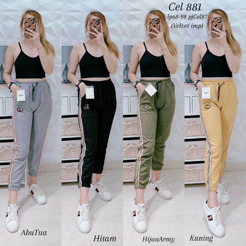 CELANA HIGHWAIST WANITA IMPORT BAHAN SUEDE VELVET 881