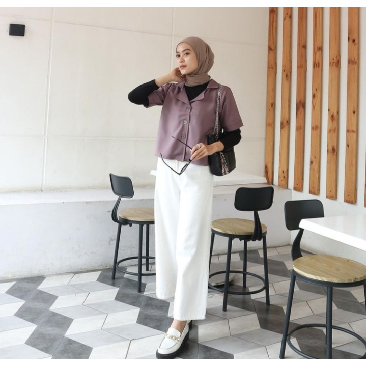 ZORA MINI SHIRT/kemeja terbaru/atasan casual/kemeja pendek/pakaian wanita/terlari