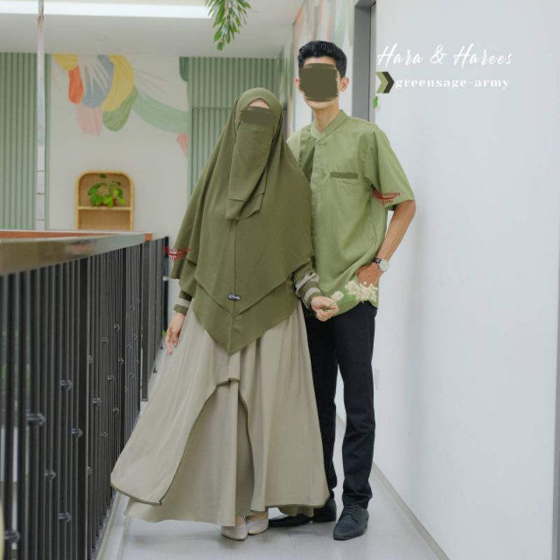 Gamis Hara Harees Khumaira syari M XXL Gamis Hitam Kombinasi