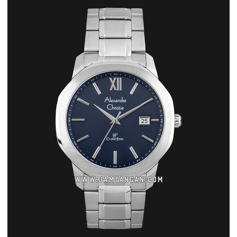 Alexandre Christie AC 8619 MD BSSBU Classic Steel Men Blue Dial Stainless Steel Strap