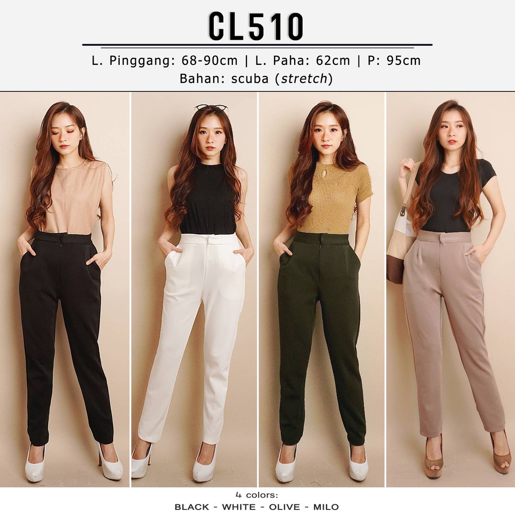 CL510 Mischa Skinny Pants Celana  Panjang Wanita  Shopee  