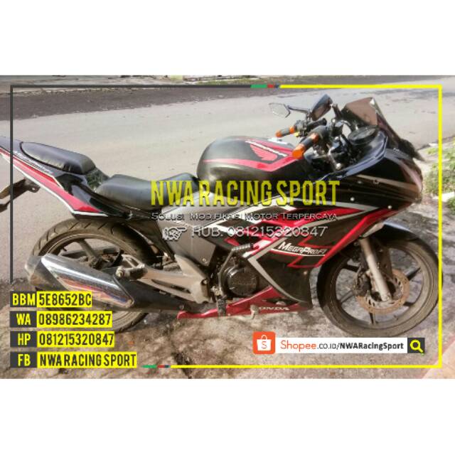 Fullset Fairing Ninja Fi Terpasang di New Megapro