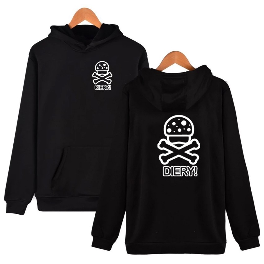 Hoodie Distro Diery Logo BIG White Premium