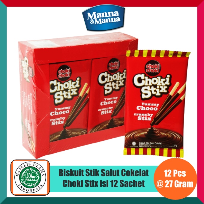 

Biskuit Salut Cokelat Choki Choki Stix - 1 Box isi 12 Pcs x 27 Gram
