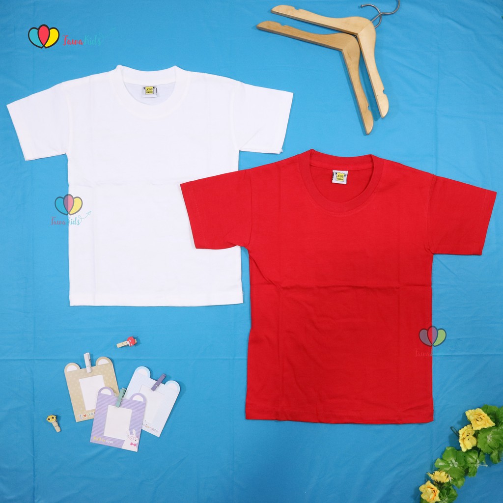  Kaos  Merah Putih uk 2 10 Tahun Polos  Anak  Baju Laki 