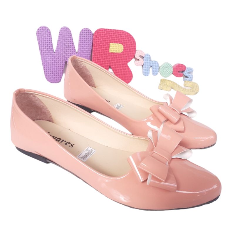 WR FLATSHOES  SEPATU WANITA FLATSHOES GLOSSY PREMIUM NS-7
