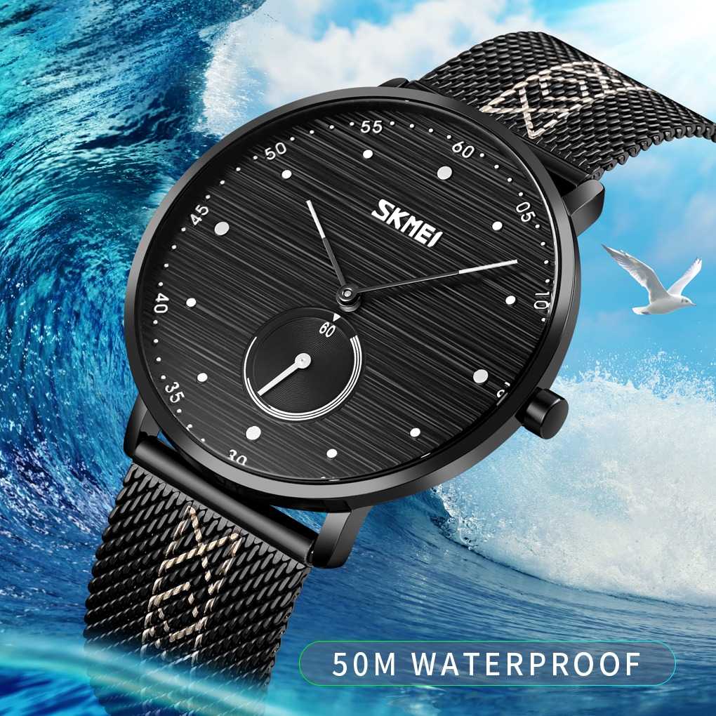 Jam Tangan Pria Analog Milanese Stainless Original SKMEI 9218CS-3