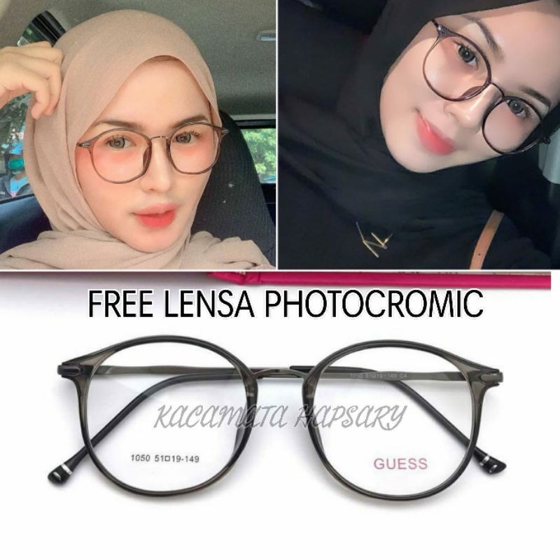 FRAME KACAMATA 1050 GRATIS LENSA MINUS ANTI RADIASI &amp; PHOTOCROMIC | KACAMATA WANITA | ANTI UV