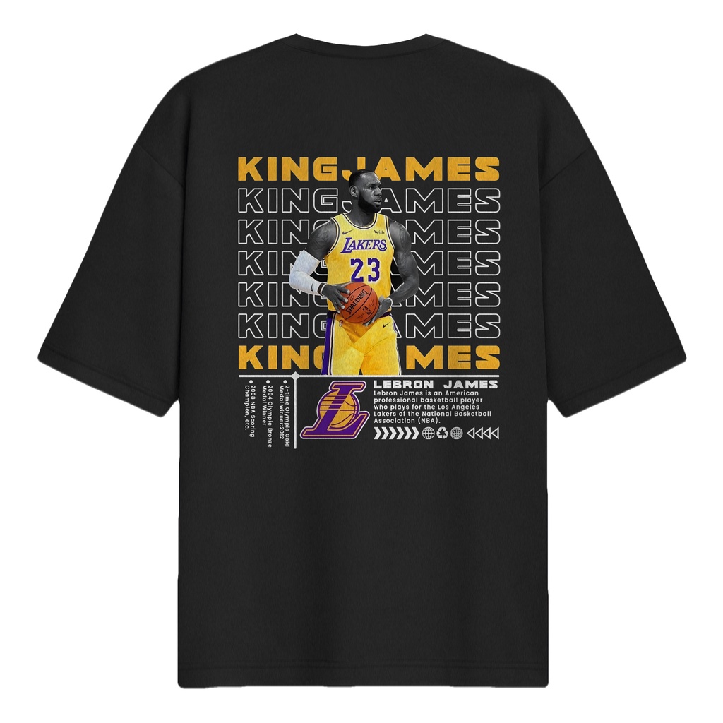 Oversized T-Shirt Black King James Edition Premium Cotton 24s