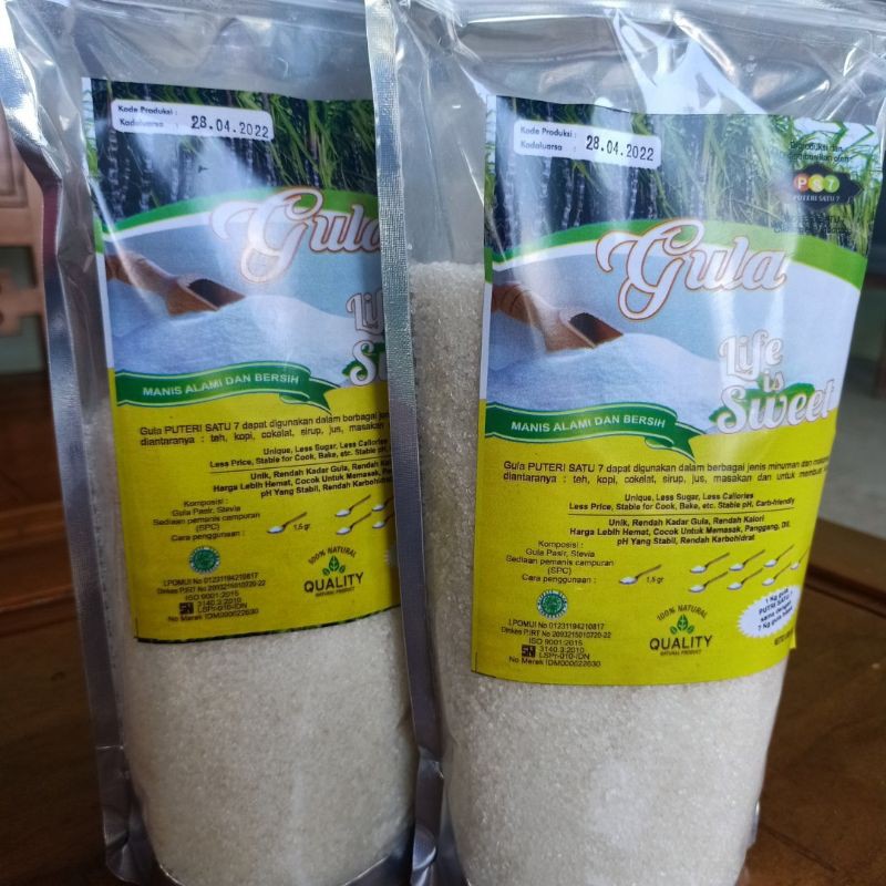 

COD *READY STOK GULA SEHAT PS7 RENDAH KALORI GULA STEVIA GULA DIABETES 1KG