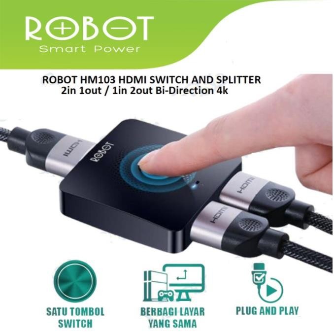 HDMI switch ROBOT HM103 and Splitter 2in 1out / 1in 2out Bi-Direction