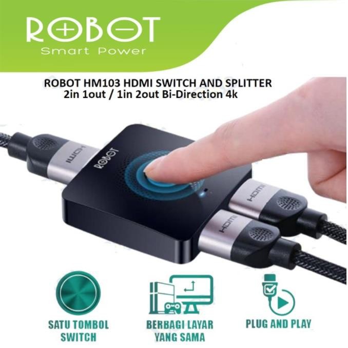 HDMI switch ROBOT HM103 and Splitter 2in 1out / 1in 2out Bi-Direction