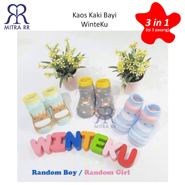 KAOS KAKI 3 IN 1 WINTEKU SNI / Isi 3 pasang / Size 0-12 Bulan