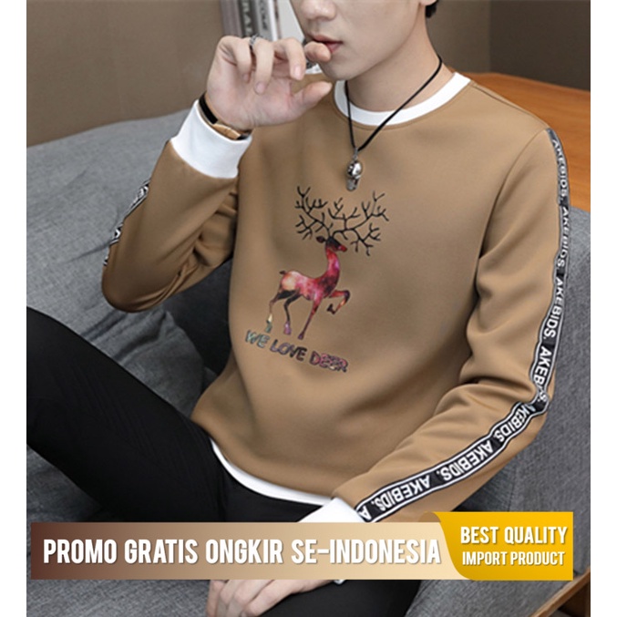 Jaket Sweater Pria 2021 dan gugur panjang Tidur T-Shirt Korea Slim Cocok Lembut Musim semi Bawah pem