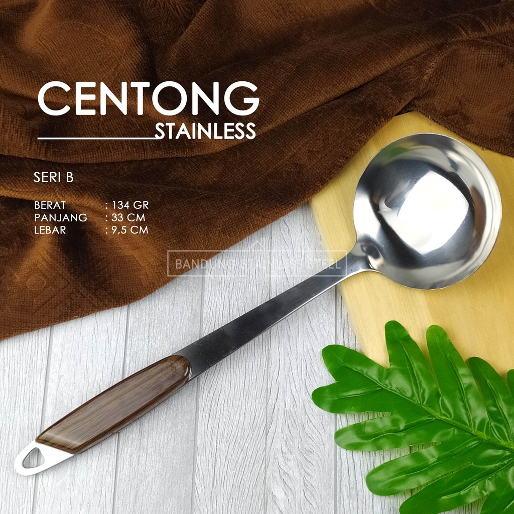 Centong sendok kuah sup sayur ladle tebal stainless 33 cm