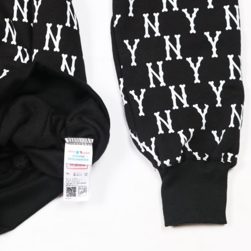 SWEATER HOODIE NY MLB FULL PRINT &amp; GRADASI NY HITAM AUTHENTIC FULLTAG &amp; LEBEL