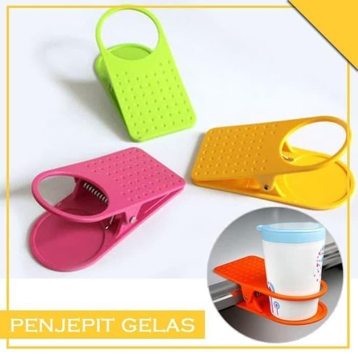 Cup Clip Penjepit tempat gelas mug di Meja Table Cup Holder Office New