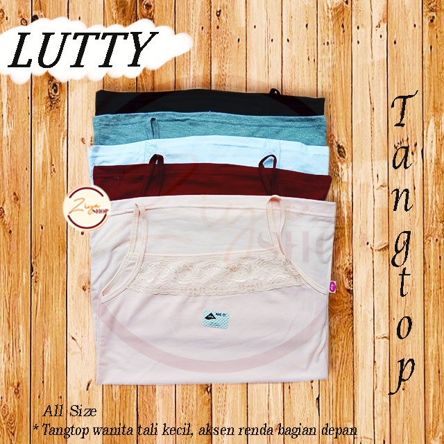 Tank Top Wanita Lutty Renda Tali Kecil | Atasan Wanita Tengtop Tali Kecil | Tanktop Lutty - Ziyashop