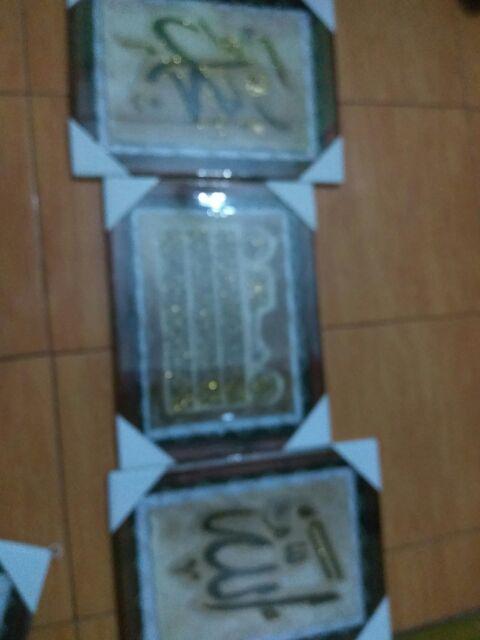 Kaligrafi Satu Paket 3pcs Allah Muhammad Ayat Kursi Jumbo