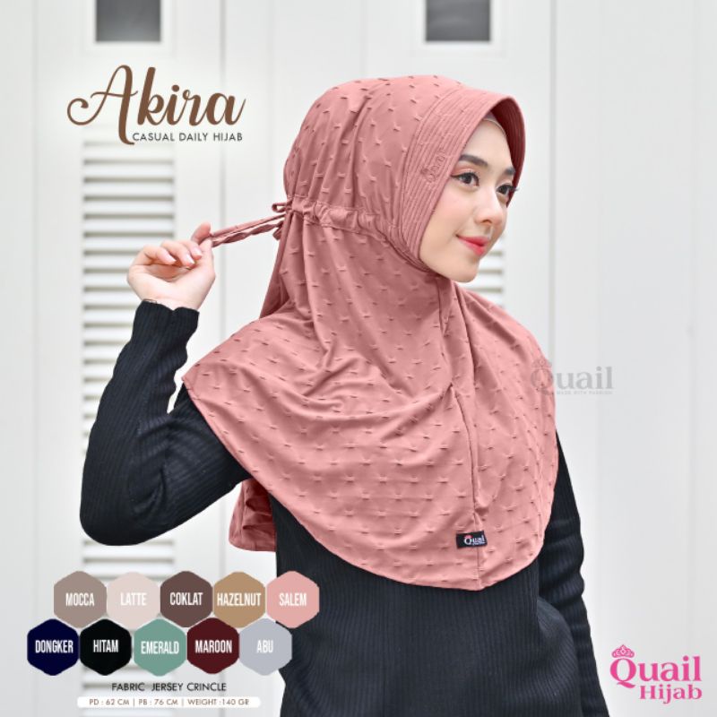 AKIRA CASUAL DAILY HIJAB QUAIL ORIGINAL | JILBAB JERSEY QUAIL | JILBAB SERUT QUAIL