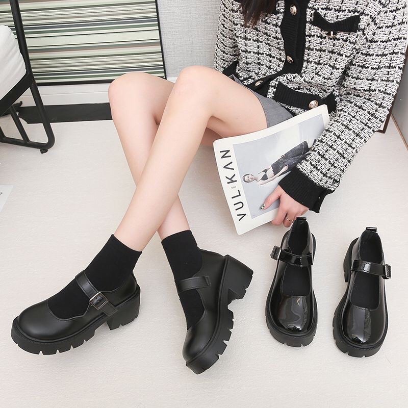 1966 Sepatu Oxfords Wanita Import Mary Jane Sepatu Docmart Korean Murah Loafers Kekinian