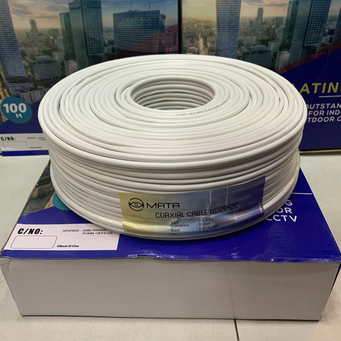 KABEL COAXIAL MATA RG-59 + KABEL POWER 100M