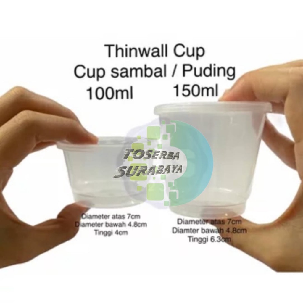 Cup Pudding VICTORY 100ml &amp; 150ml PP / Cup Jelly Puding 150ml &amp; 100ml / Cup Slime / Tempat Selai (Per Slop) FOODGRADE