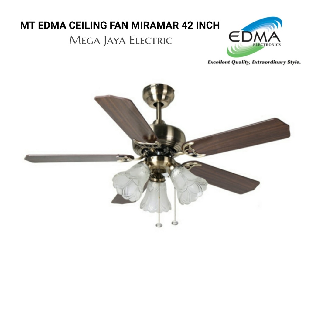 MT EDMA CEILING FAN MIRAMAR 42 INCH / KIPAS LAMPU AC MOTOR