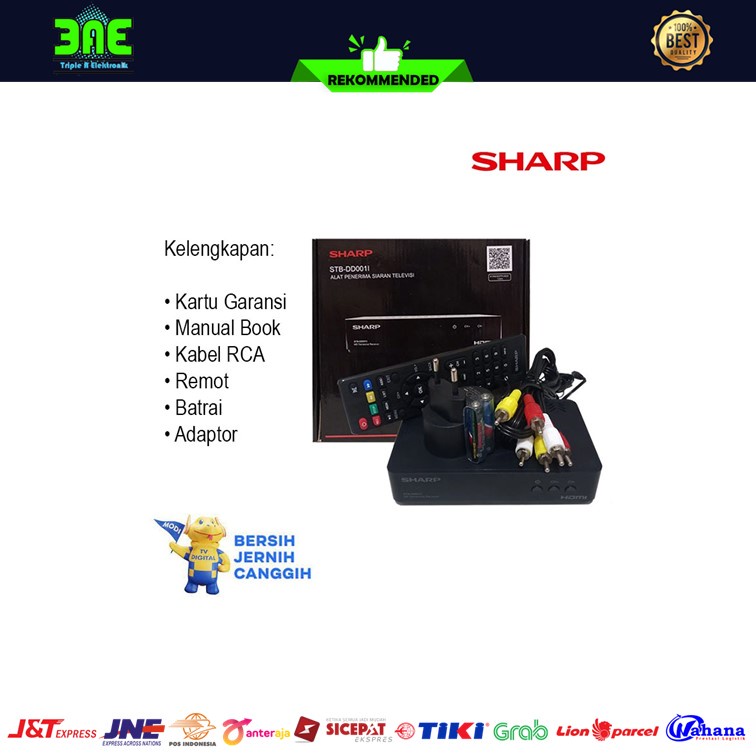 Sharp DD001i STB DVB-T2 Set Top Box TV Digital Channel UHF Gratis
