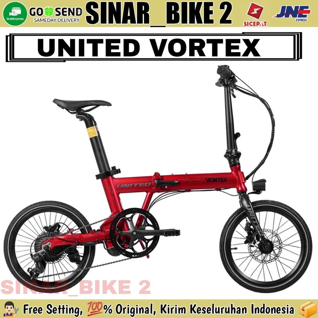 Sepeda Lipat 16 Inch E Bike UNITED VORTEX Electric Listrik