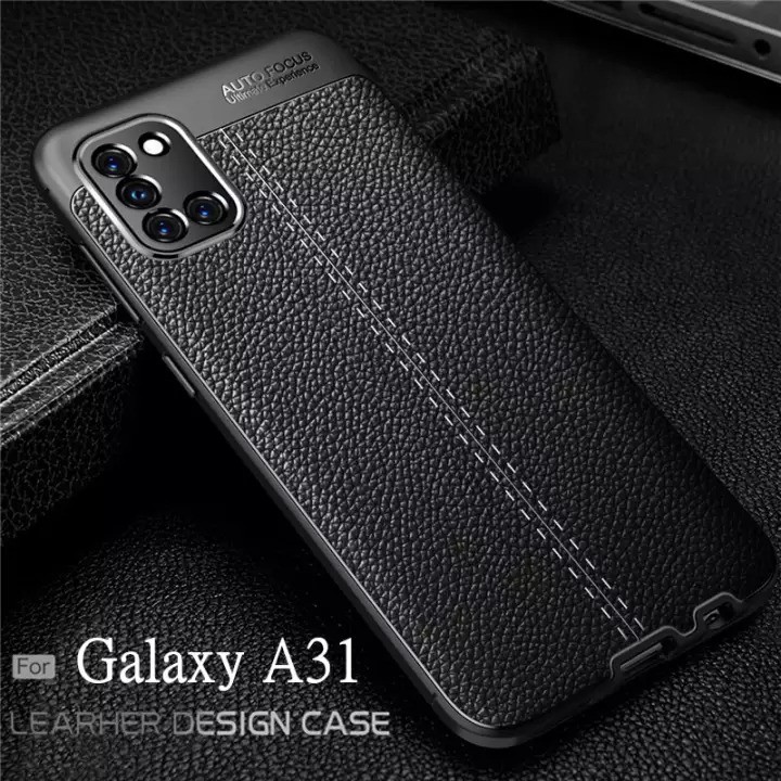 AutoFokus Samsung A31 A315F 6.4 inchi Leather Soft Case AUTOFOCUS Motif Kulit Jeruk